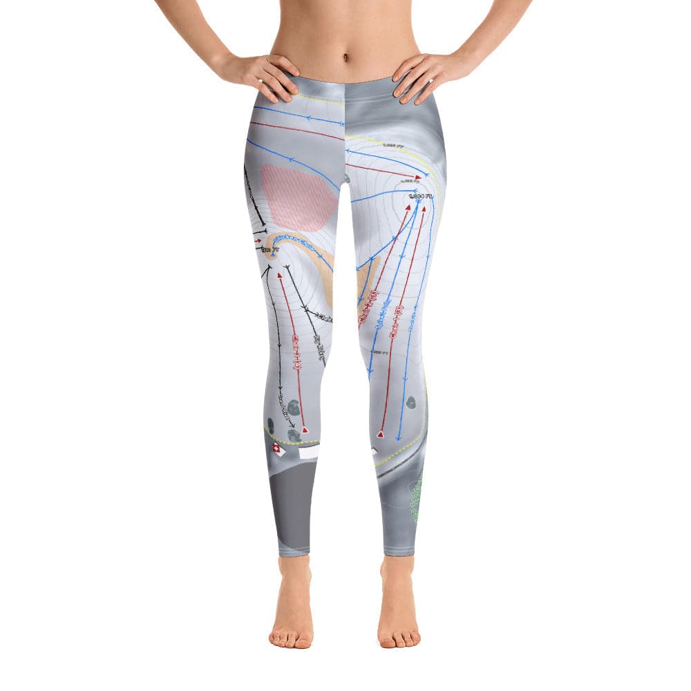 Mt Brighton, Michigan Ski Trail Map Women's Base Layer Bottom - Powderaddicts