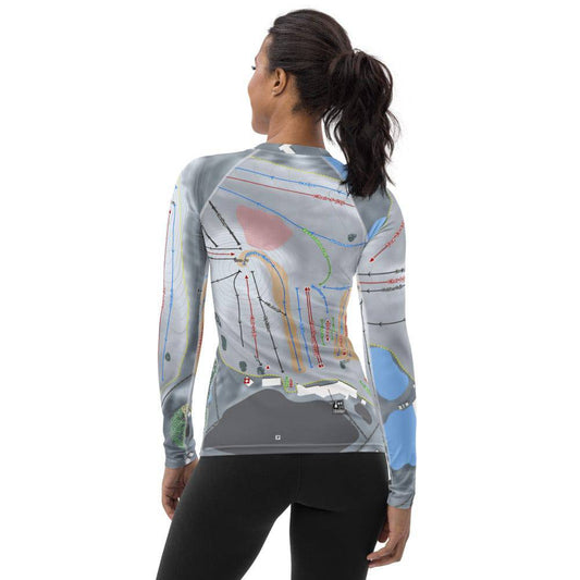 Mt Brighton, Michigan Ski Trail Map Women's Base Layer Top - Powderaddicts