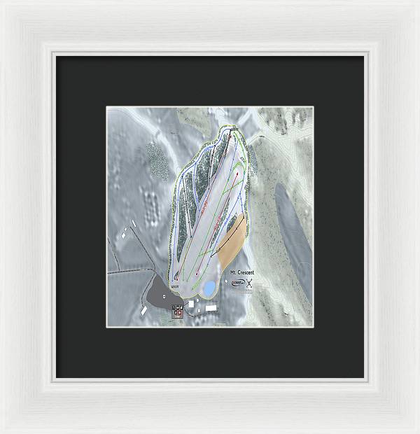 Mt Crescent Ski Trail Map - Framed Print - Powderaddicts