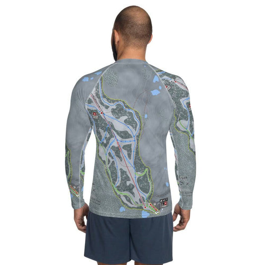 Mt Eyak, Alaska Ski Trail Map Men's Base Layer Top - Powderaddicts