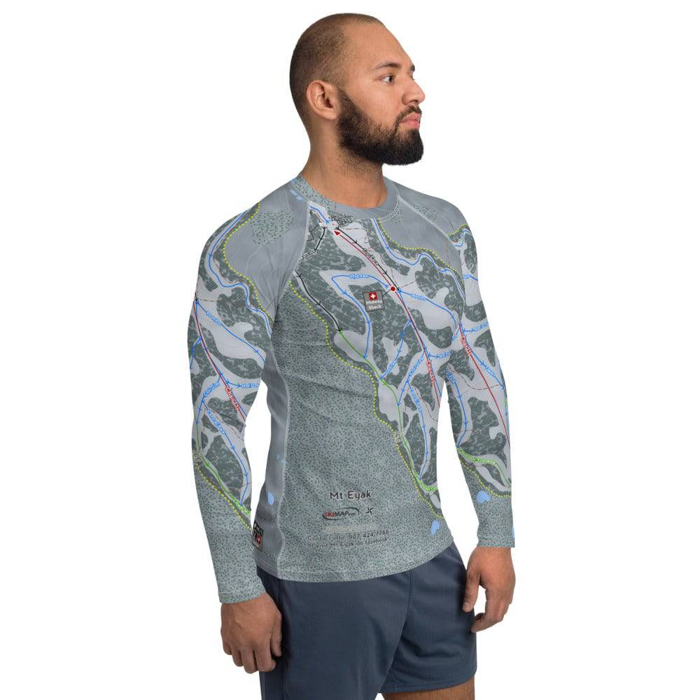 Mt Eyak, Alaska Ski Trail Map Men's Base Layer Top - Powderaddicts
