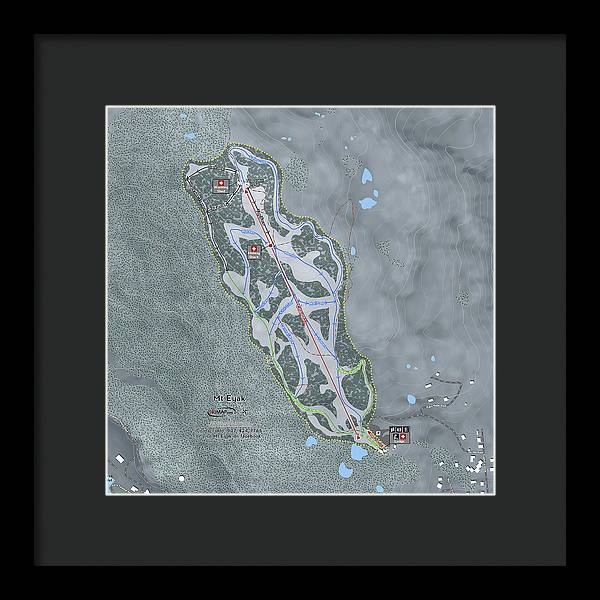Mt Eyak Ski Trail Map - Framed Print - Powderaddicts