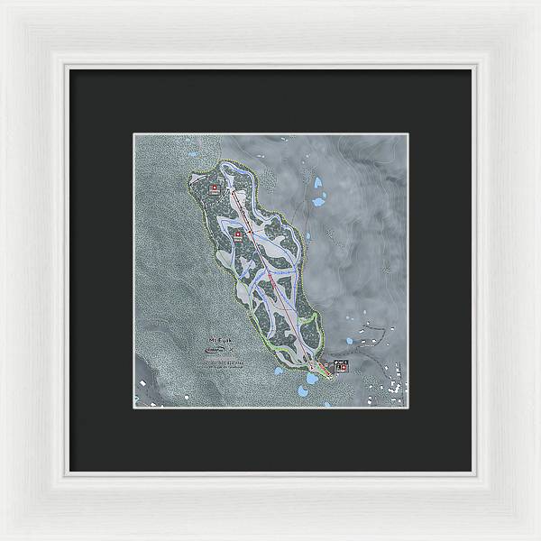 Mt Eyak Ski Trail Map - Framed Print - Powderaddicts