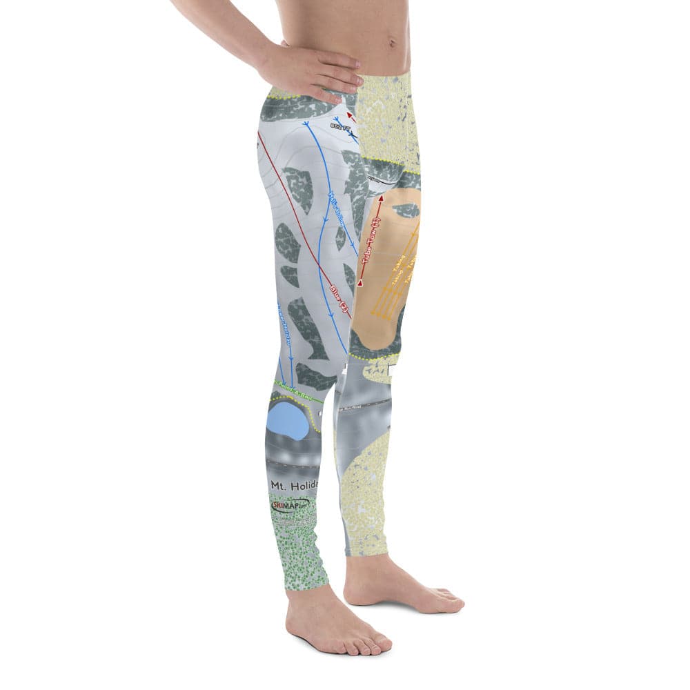 Mt Holiday, Michigan Ski Trail Map Men's Base Layer Bottom - Powderaddicts