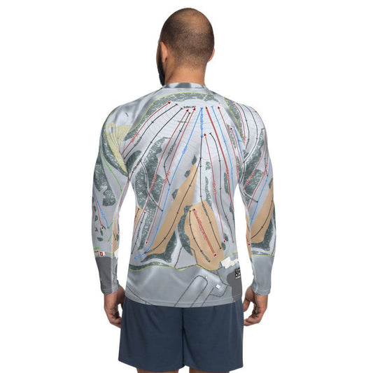 Mt Holly, Michigan Ski Trail Map Men's Base Layer Top - Powderaddicts