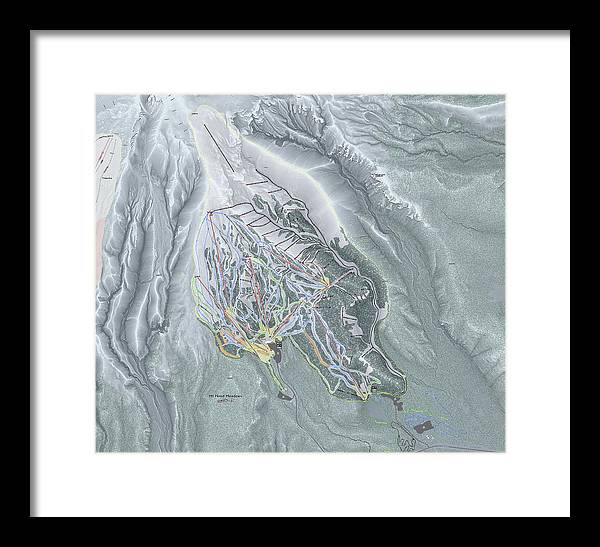 Mt Hood Meadows Ski Trail Map - Framed Print - Powderaddicts
