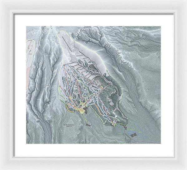 Mt Hood Meadows Ski Trail Map - Framed Print - Powderaddicts