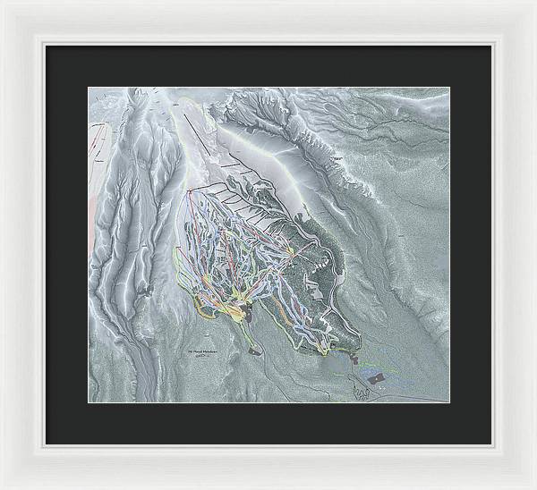 Mt Hood Meadows Ski Trail Map - Framed Print - Powderaddicts