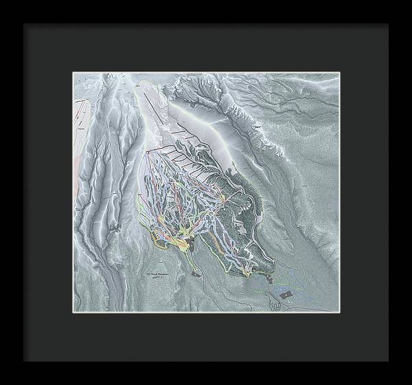Mt Hood Meadows Ski Trail Map - Framed Print - Powderaddicts