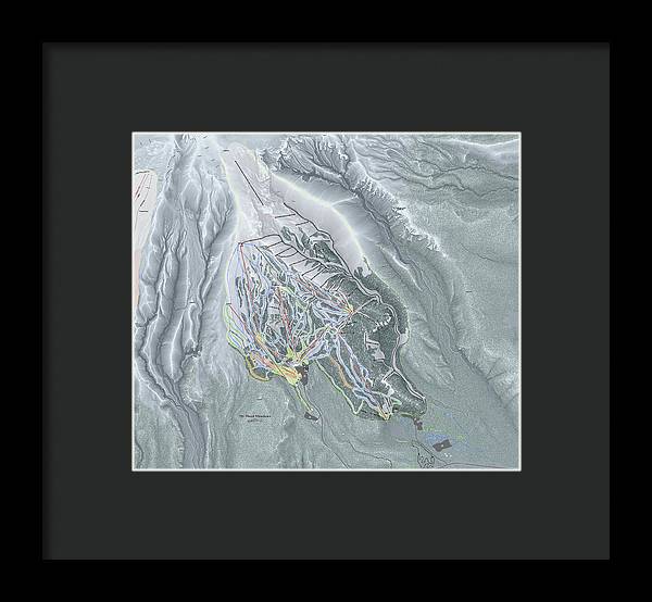 Mt Hood Meadows Ski Trail Map - Framed Print - Powderaddicts
