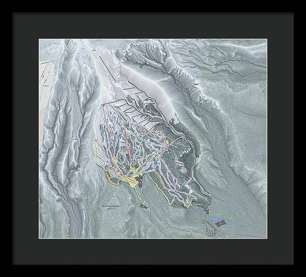 Mt Hood Meadows Ski Trail Map - Framed Print - Powderaddicts