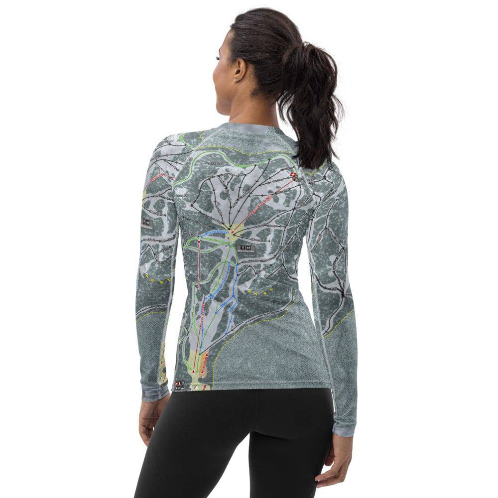 Mt Hood Ski Bowl, Oregon Ski Trail Map Women's Base Layer Top - Powderaddicts