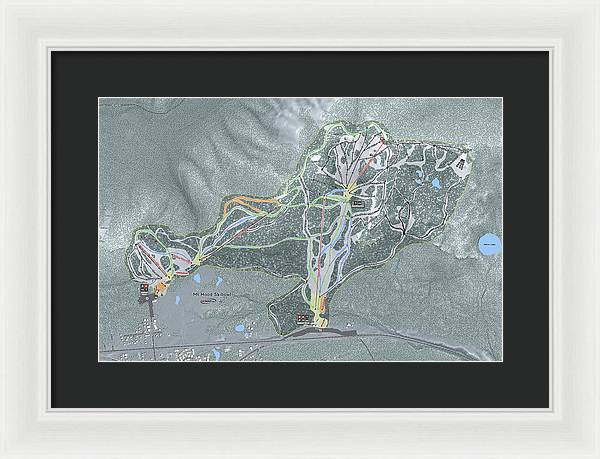 Mt Hood Skibowl Ski Trail Map - Framed Print - Powderaddicts
