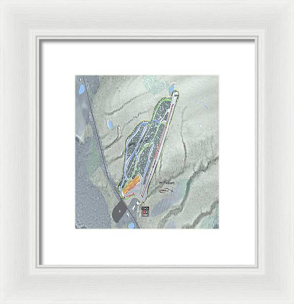 Mt Pleasant Ski Trail Map - Framed Print - Powderaddicts