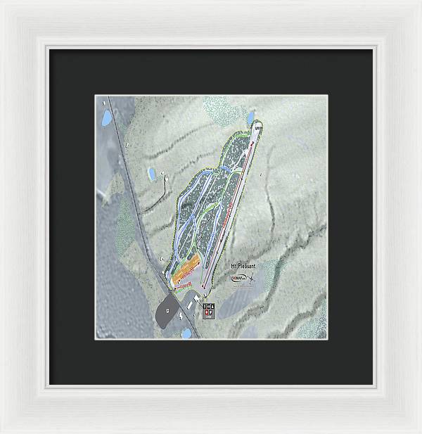 Mt Pleasant Ski Trail Map - Framed Print - Powderaddicts