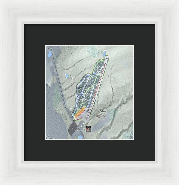 Mt Pleasant Ski Trail Map - Framed Print - Powderaddicts