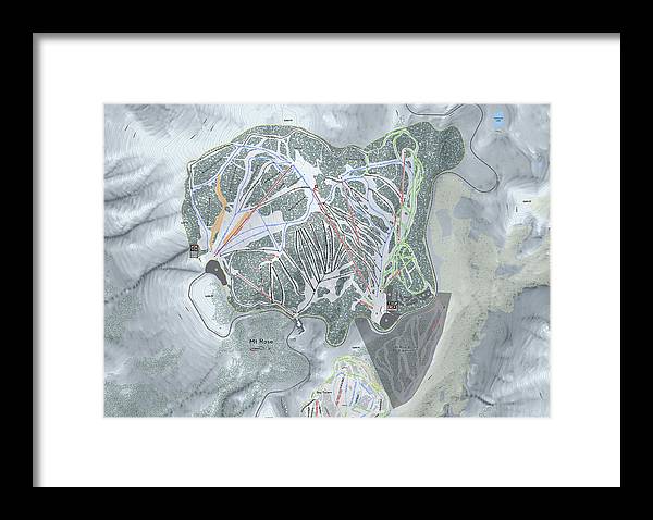 Mt Rose Ski Trail Map - Framed Print - Powderaddicts