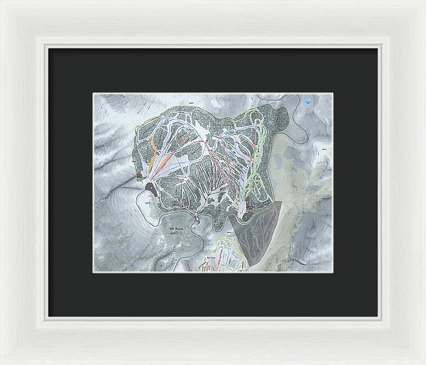 Mt Rose Ski Trail Map - Framed Print - Powderaddicts