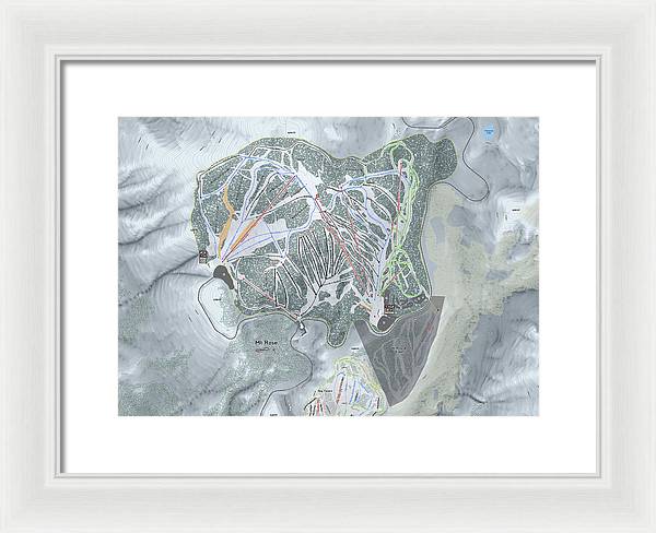 Mt Rose Ski Trail Map - Framed Print - Powderaddicts