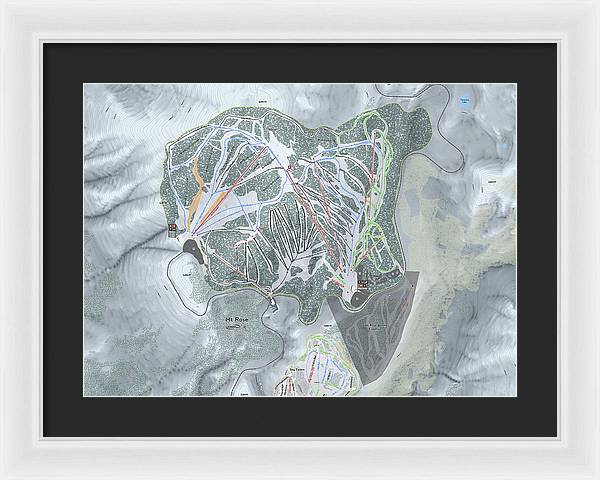 Mt Rose Ski Trail Map - Framed Print - Powderaddicts