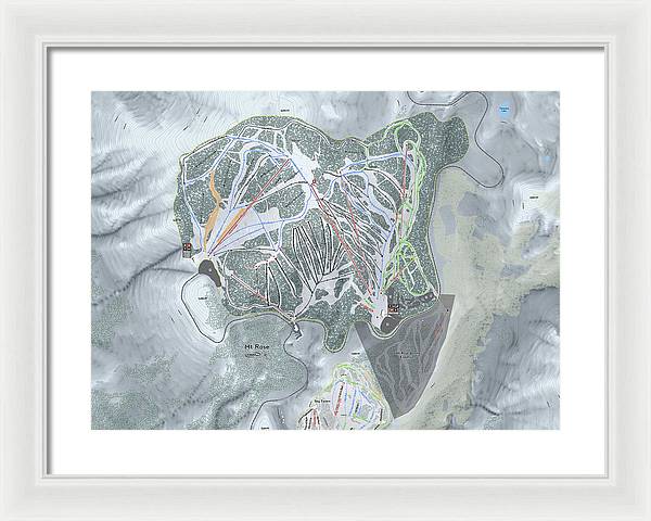 Mt Rose Ski Trail Map - Framed Print - Powderaddicts