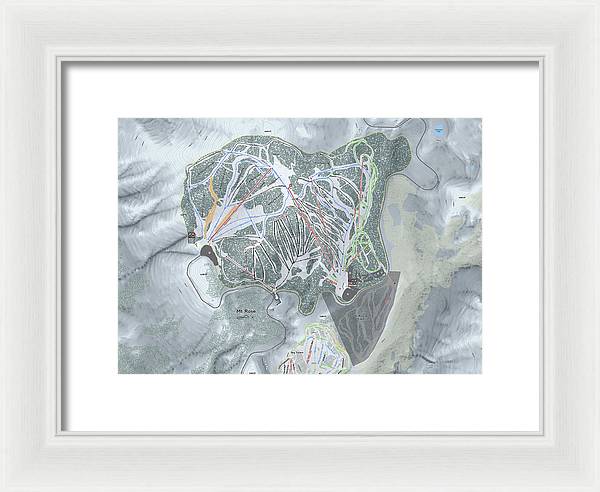 Mt Rose Ski Trail Map - Framed Print - Powderaddicts