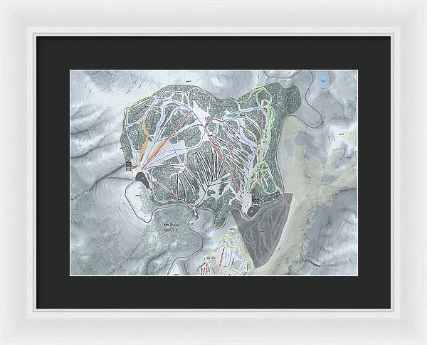 Mt Rose Ski Trail Map - Framed Print - Powderaddicts