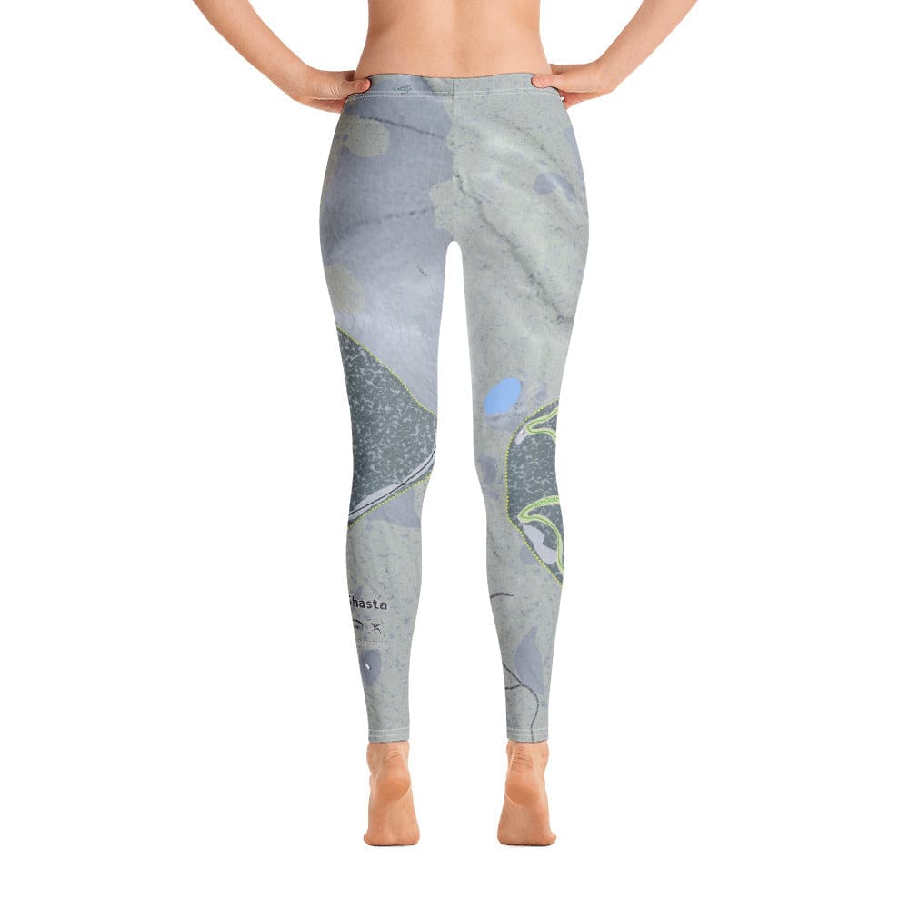 Mt Shasta, California Ski Trail Map Women's Base Layer Bottom - Powderaddicts