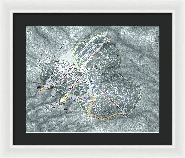 Mt Spokane Ski Trail Map - Framed Print - Powderaddicts