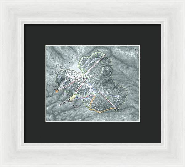 Mt Spokane Ski Trail Map - Framed Print - Powderaddicts