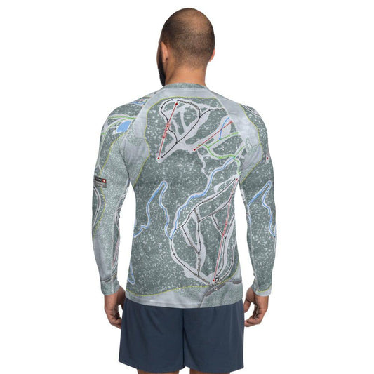 Mt Waterman, California Ski Trail Map Men's Base Layer Top - Powderaddicts