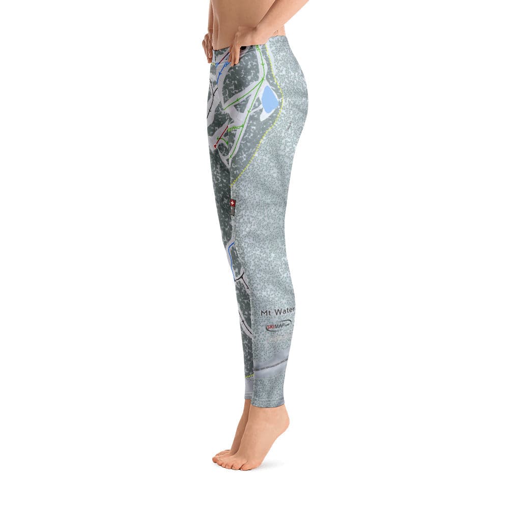 Mt Waterman, California Ski Trail Map Women's Base Layer Bottom - Powderaddicts