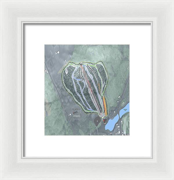 Mt Jefferson Ski Trail Map - Framed Print - Powderaddicts