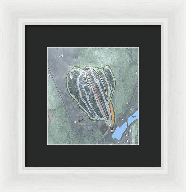 Mt Jefferson Ski Trail Map - Framed Print - Powderaddicts