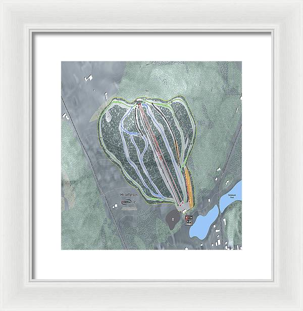 Mt Jefferson Ski Trail Map - Framed Print - Powderaddicts
