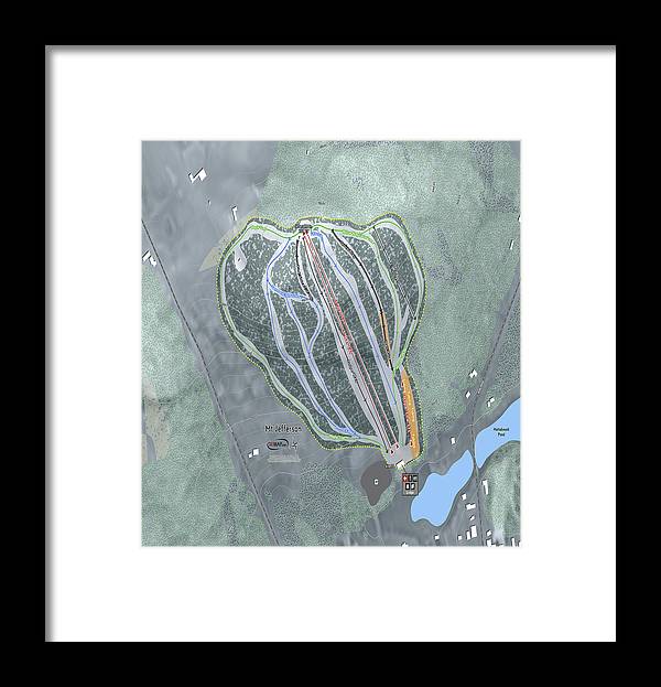 Mt Jefferson Ski Trail Map - Framed Print - Powderaddicts