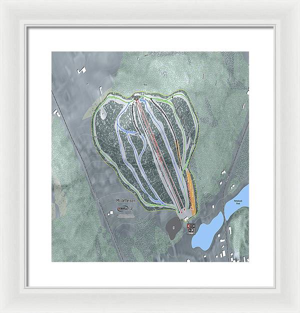 Mt Jefferson Ski Trail Map - Framed Print - Powderaddicts