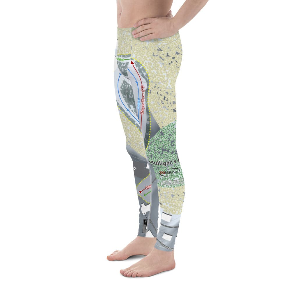 Mulligans Hollow, Michigan Ski Trail Map Men's Base Layer Bottom - Powderaddicts
