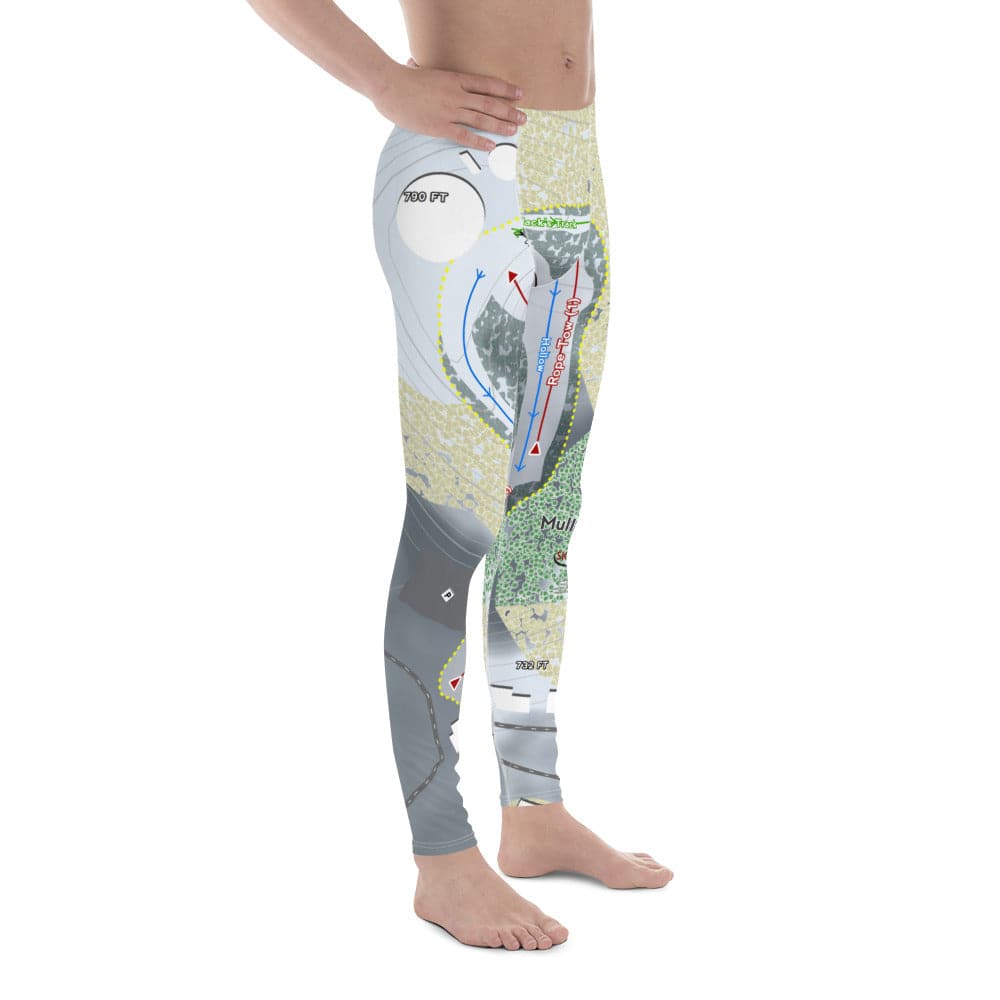 Mulligans Hollow, Michigan Ski Trail Map Men's Base Layer Bottom - Powderaddicts