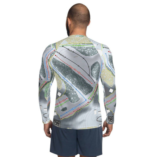 Mulligans Hollow, Michigan Ski Trail Map Men's Base Layer Top - Powderaddicts