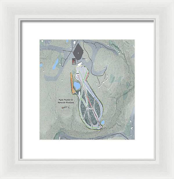 Mystic Mountain Nemacolin Ski Trail Map - Framed Print - Powderaddicts