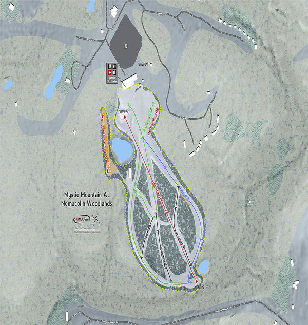 Mystic Mountain Nemacolin Ski Trail Map - Art Print - Powderaddicts