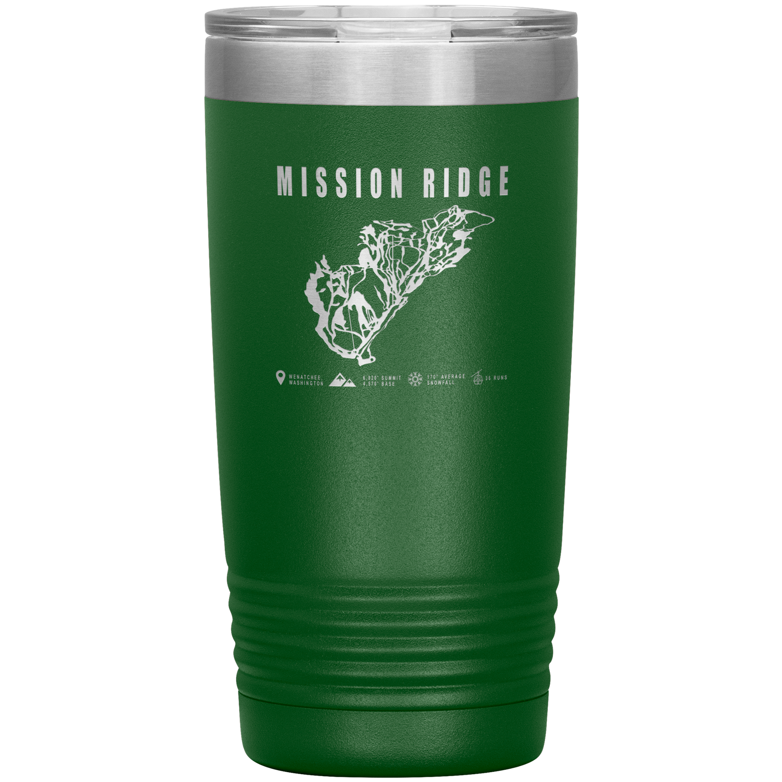Mission Ridge, Washington Ski Trail Map 20oz Tumbler - Powderaddicts