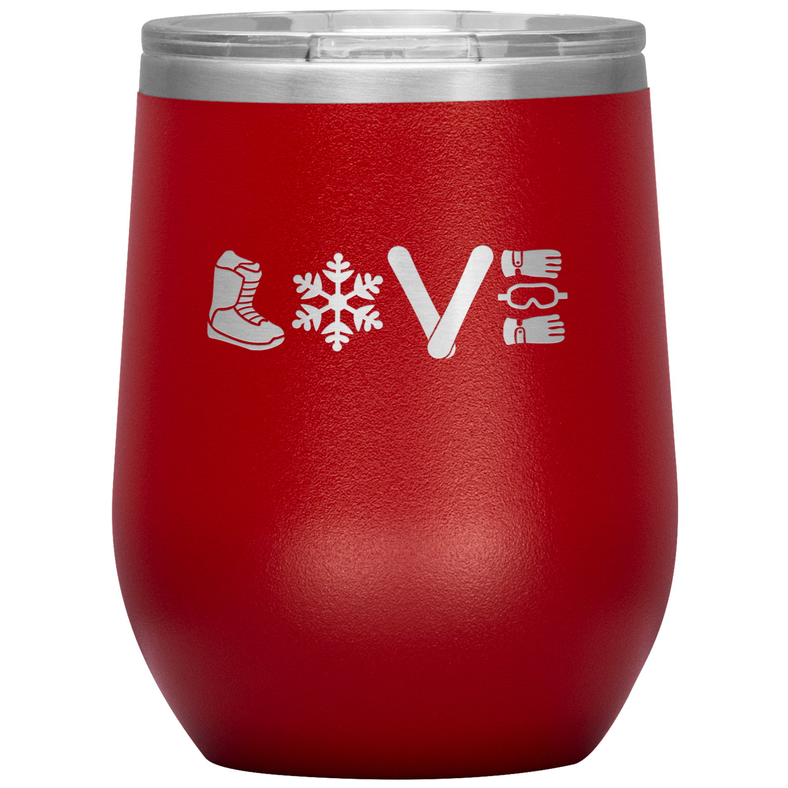 Love Snowboard Symbols Wine 12oz Tumbler - Powderaddicts