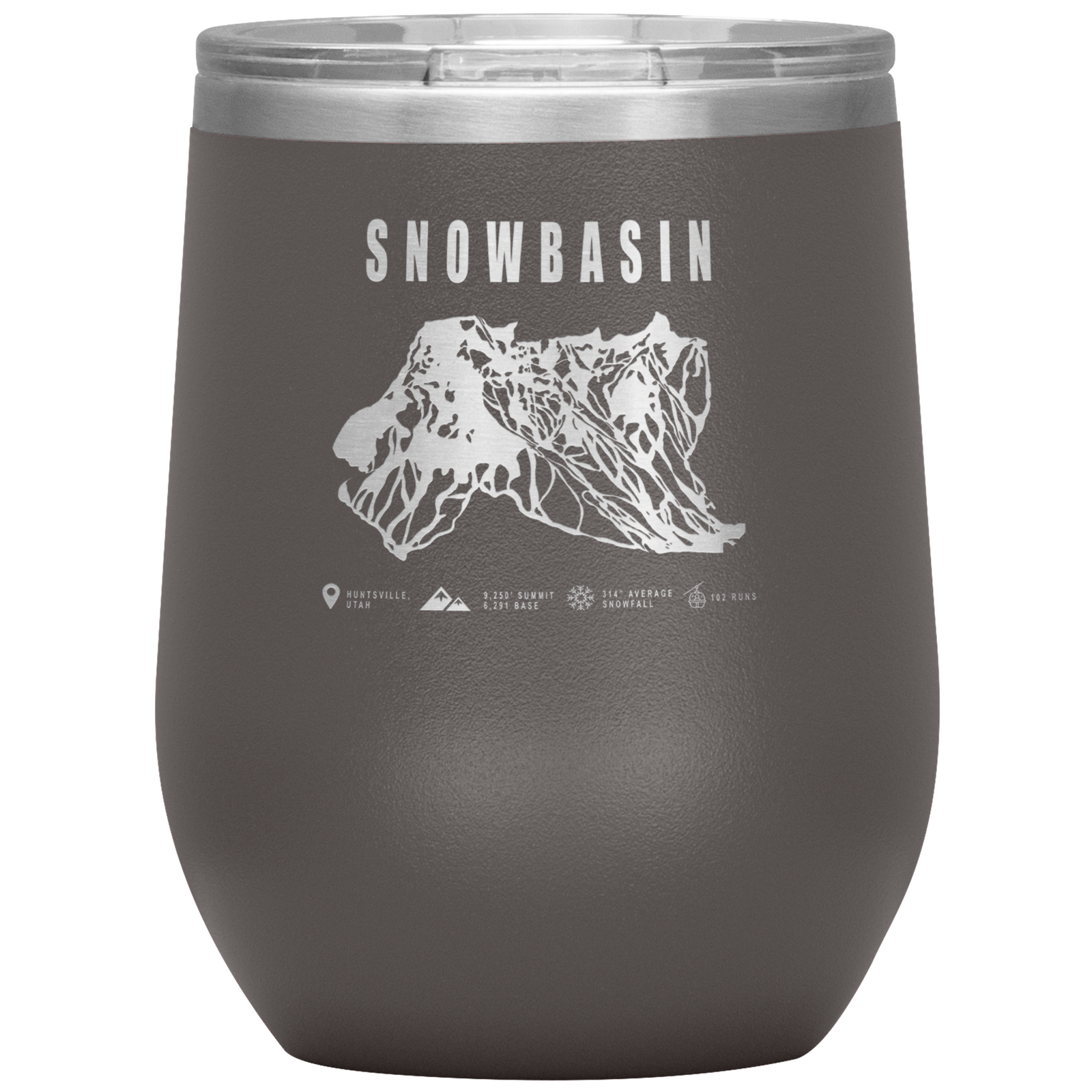 Snowbasin, Utah Ski Resort Wine 12oz Tumbler - Powderaddicts