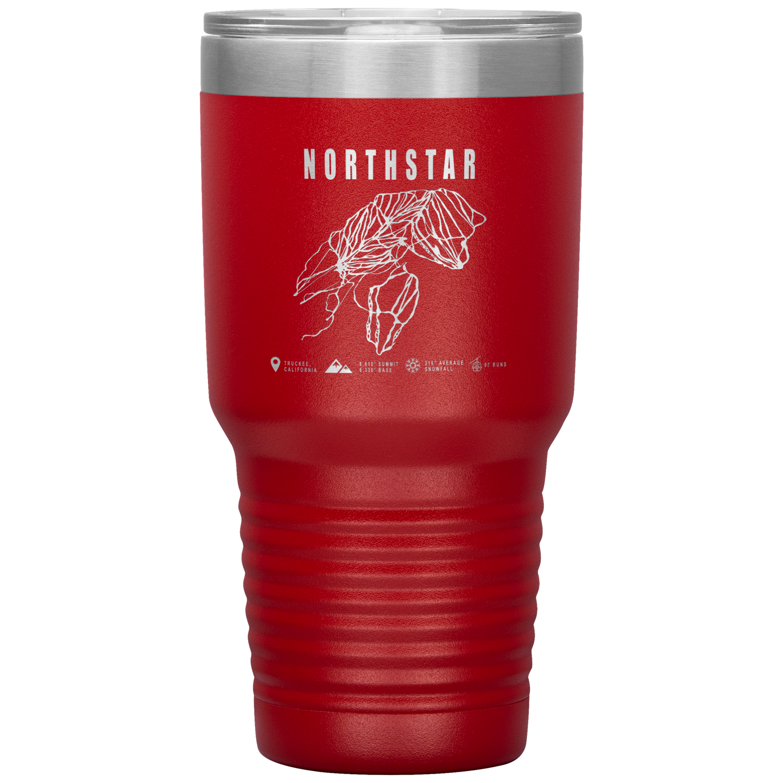 Northstar, California Ski Trail Map 30oz Tumbler - Powderaddicts