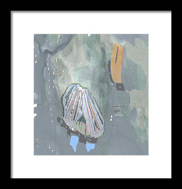 Nashoba Valley Ski Trail Map - Framed Print - Powderaddicts