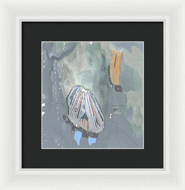 Nashoba Valley Ski Trail Map - Framed Print - Powderaddicts