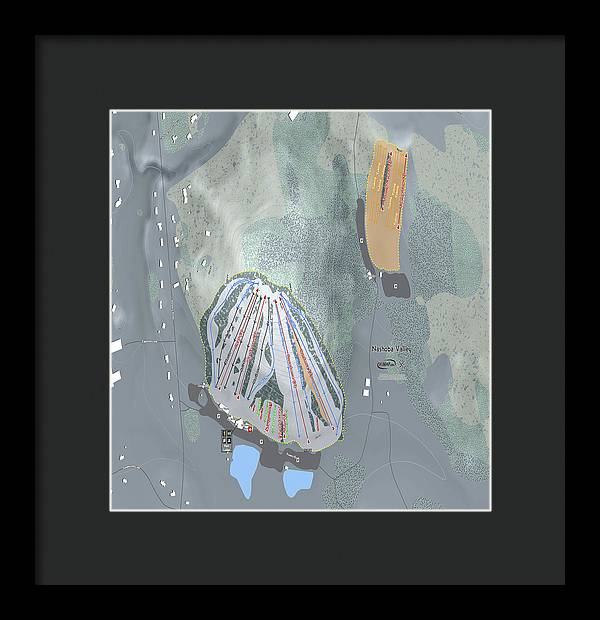 Nashoba Valley Ski Trail Map - Framed Print - Powderaddicts