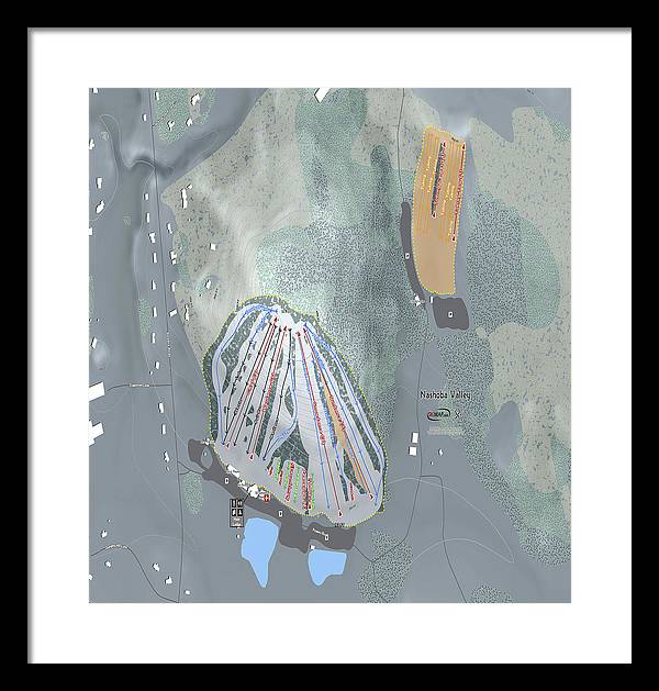 Nashoba Valley Ski Trail Map - Framed Print - Powderaddicts